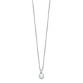 Sterling Silver Rhodium-plated Polished Created Opal Necklace by Fine Color Jewels