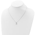 Sterling Silver Rhodium-plated Polished Created Opal Necklace by Fine Color Jewels