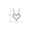 Sterling Silver CZ Heart Necklace by Fine Color Jewels