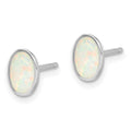 Sterling Silver Created Opal Oval Necklace Earring Set by Fine Color Jewels