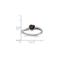 Silver Smoky Quartz Diamond Heart Ring by Fine Color Jewels