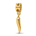 Silver Gold-plated Italian Horn Dangle Pendant by Fine Color Jewels