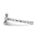0.14 Ct Round Red Garnet Prong Silver Stackable Cross Ring by Fine Color Jewels