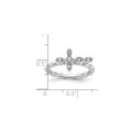 Silver Stackable Natural Aquamarine Cross Ring by Fine Color Jewels