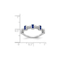 1 Ct Blue Princess-Cut Sapphire Diamond Channel 14k White Gold Fancy Ring by Fine Color Jewels