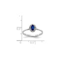 0.30 Ct Oval Blue Sapphire & Diamond Prong 14K White Gold Classic Halo Ring by Fine Color Jewels