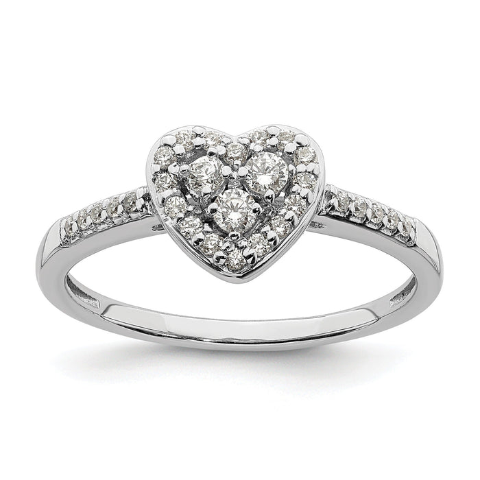 0.26 Ct 10k White Gold Lab Grown Diamond Cluster Halo Pave Engagement Ring by Fine Color Jewels