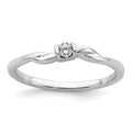 14k White Gold Lab Diamond Solitaire Engagement Ring 1/15 carat by Fine Color Jewels