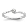 14k White Gold Lab Grown Diamond Petite Solitaire Engagement Ring 1/8 carat