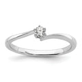 14k White Gold Lab Grown Diamond Petite Solitaire Engagement Ring 1/8 carat by Fine Color Jewels