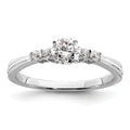 10k White Gold Lab Diamond Engagement Ring 1/2 carat by Fine Color Jewels