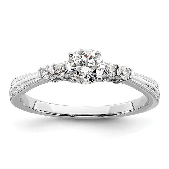 10k White Gold Lab Diamond Engagement Ring 1/2 carat by Fine Color Jewels