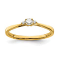 14k Gold Lab Grown Diamond Petite Three Stone Engagement Ring 1/8 carat by Fine Color Jewels