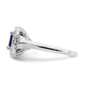 2 Ct Cushion Blue Created Sapphire & Lab Diamond Prong 10K White Gold Halo Ring by Fine Color Jewels