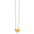 14k Yellow Gold Puffed Heart 18 inch Necklace by Fine Color Jewels