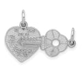 14K White Gold Key To My Heart Pendant for Couples by Fine Color Jewels