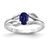 0.65 Ct Oval Blue Sapphire Prong 14K White Gold Filigree Solitaire Ring