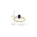 Oval Blue Sapphire Prong 14K Yellow Gold Split Shank Solitaire Ring by Fine Color Jewels