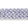 14.70 Cttw Round Violet Tanzanite Prong Sterling Silver Multi-Row Tennis Bracelet by Fine Color Jewels