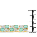 10.08 Ct Oval Green Emerald & Diamond Prong Yellow Gold Plated Silver Two Row X-Link Crossover Bracelet by Fine Color Jewels