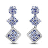 Violet Tanzanite Prong Sterling Silver Dangle Earrings