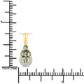 0.63 Ct Genuine Oval Alexandrite and Diamond 18K Yellow Gold Cocktail Pendant by Fine Color Jewels