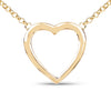 14K Yellow Gold Over Silver Heart Pendant Cable Chain Necklace