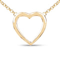 14K Yellow Gold Over Silver Heart Pendant Cable Chain Necklace by Fine Color Jewels