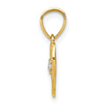 Heart with Cubic Zirconia Gold Pendant by Fine Color Jewels