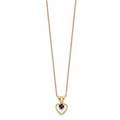 10k Yellow Gold Heart in Heart Birthstone Necklace by Fine Color Jewels