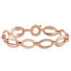 10K Rose Gold Textured & Polished Open Marquise Link Spring Ring Chain Bracelet