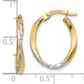 10k Gold Medium Oval Hoop Earrings by Fine Color Jewels
