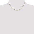 10k White Gold 1 mm Box Chain 16 inch by Fine Color Jewels