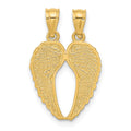 14k Gold Two-Piece Break-Apart Wings Pendant by Fine Color Jewels