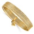 Gold Seven Strand Slip-on Bangles Bracelet by Fine Color Jewels