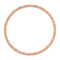 14K Rose Gold Hammered Textured Round Slip-On Bangle Bracelet by Fine Color Jewels
