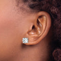 14K White Gold Round Shaped Lab Grown Diamond Stud Earrings by Fine Color Jewels