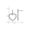 14k White Gold 1 ct Lab Grown Diamond Dangle Heart Earrings by Fine Color Jewels