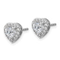 14k Gold Lab Grown Diamond Semi Mount Heart Post Studs Earrings by Fine Color Jewels