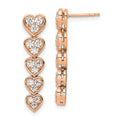 14K Gold Lab Grown Diamond Heart Dangle Post Earrings by Fine Color Jewels