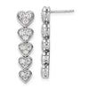 14K Gold Lab Grown Diamond Heart Dangle Post Earrings