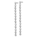 14K White Gold Lab Diamond Dangle Post Earrings by Fine Color Jewels