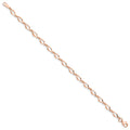 14k Rose Gold Twisted Infinity Elongated Link Lobster Clasp Chain Bracelet by Fine Color Jewels