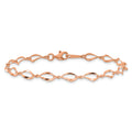 14k Rose Gold Twisted Infinity Elongated Link Lobster Clasp Chain Bracelet by Fine Color Jewels