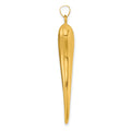 14k Gold Hollow 3-D Italian Horn Pendant by Fine Color Jewels