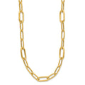 18 inch Fancy Paperclip Link Chain Necklace 14K Yellow Gold by Fine Color Jewels