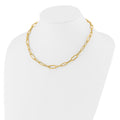 18 inch Fancy Paperclip Link Chain Necklace 14K Yellow Gold by Fine Color Jewels