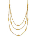Diamond-Cut Beaded 14K Gold Polished Layered Necklace by Fine Color Jewels