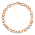 14k Rose Gold Infinity Figure-8 Link Lobster Clasp Chain Bracelet by Fine Color Jewels