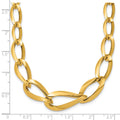 14K Yellow Gold Link Chain Necklace by Fine Color Jewels